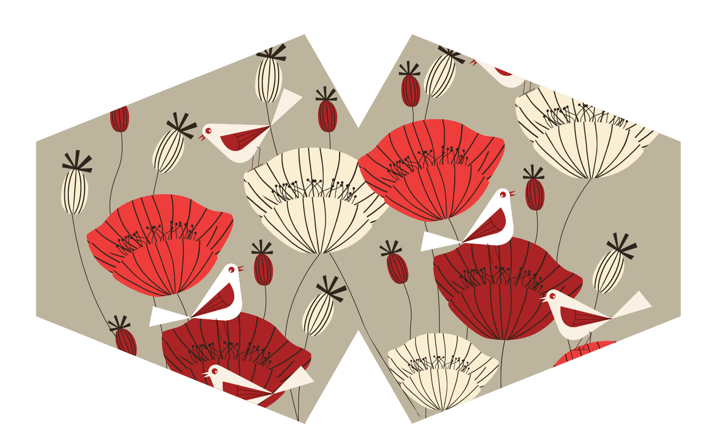 Poppies Reusable Face Mask including 1 PM2.5 Filter (Large - Adult)