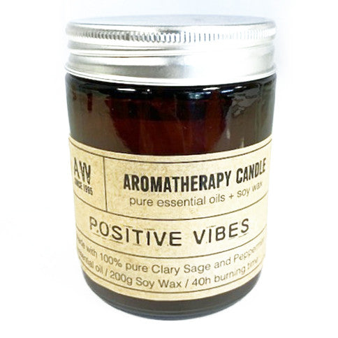 Aromatherapy Soy Wax Candle - Positive Vibes (Clary Sage & Peppermint)