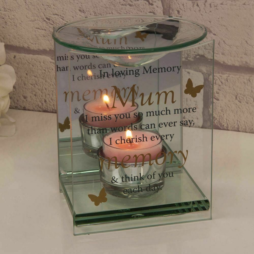 Memorial 'Thoughts Of You, Mum' Glass Wax Melt / Oil Burner
