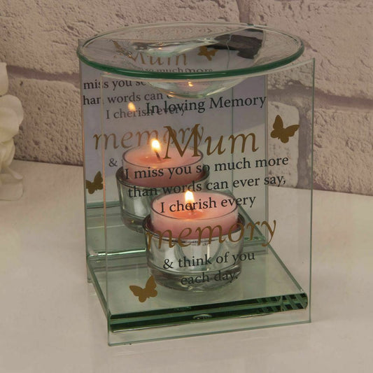 Memorial 'Thoughts Of You, Mum' Glass Wax Melt / Oil Burner