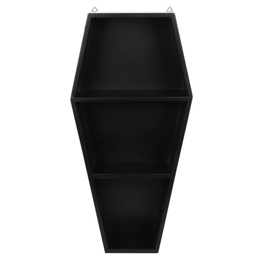 Coffin Shaped Wooden Shelving Display - UK Only