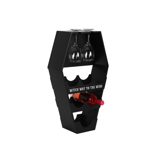 Coffin Shaped Wooden Wine Shelf - UK Only