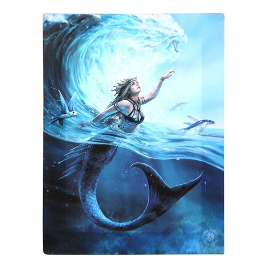 19x25cm Water Element Sorceress (Mermaid) Canvas Plaque by Anne Stokes