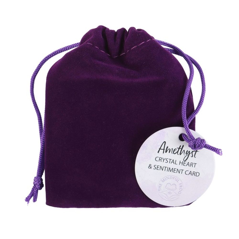 'You Are Special to Me' Amethyst Crystal Heart in a Bag