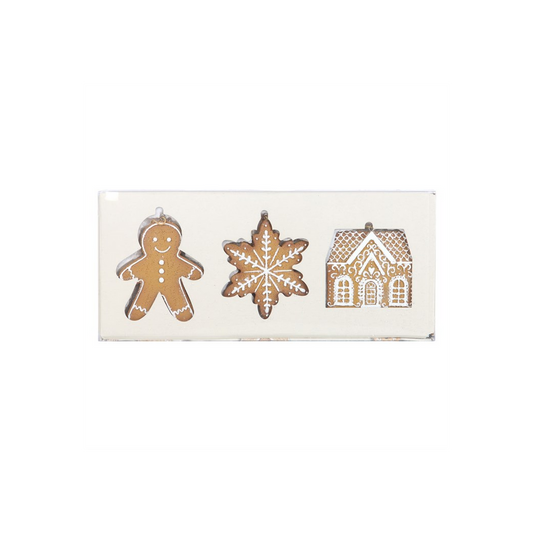 Set of 3 Hanging Gingerbread Christmas Tree Decorations