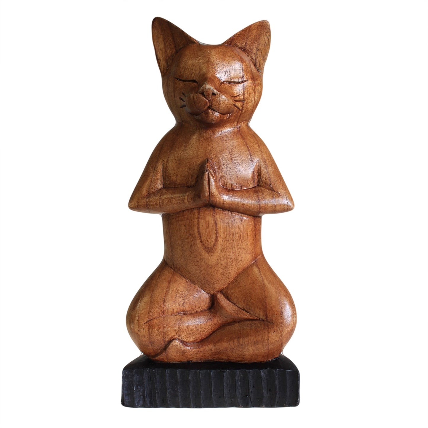 Large Hand Carved Wooden Yoga Cats (30cm) - 3 Designs Available