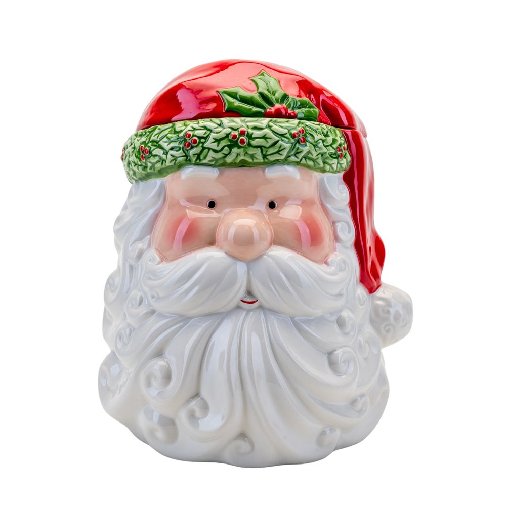 Santa Claus Ceramic Christmas Biscuit Barrel/Cookie Jar