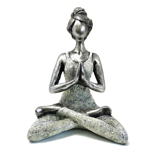 Silver/White Yoga Lady Ornament
