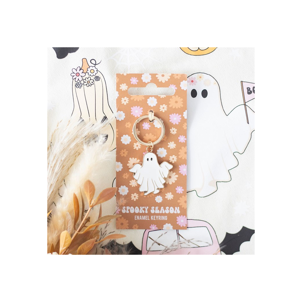 Spooky Season - Groovy Ghost Keyring