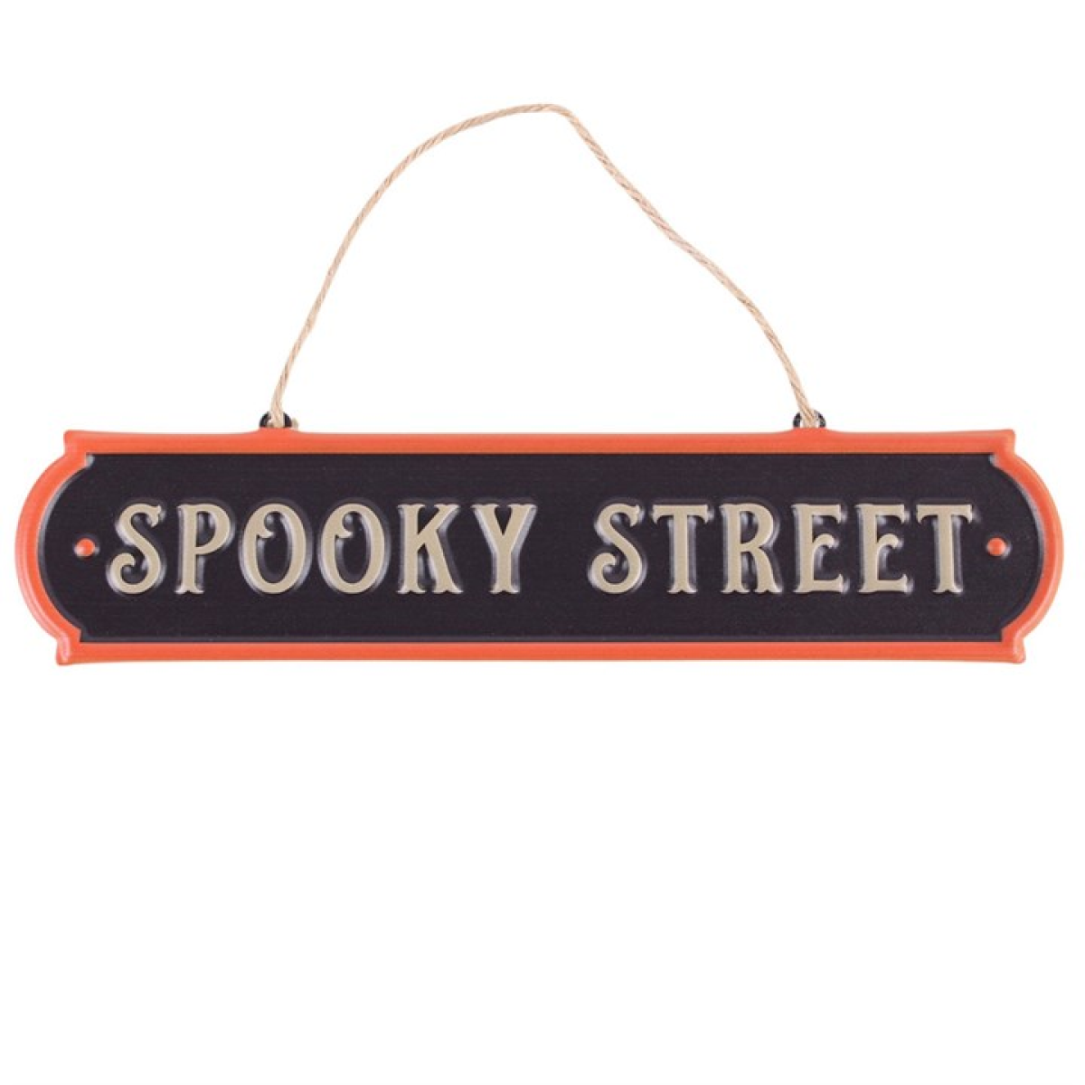 Spooky Street Halloween Hanging Metal Sign