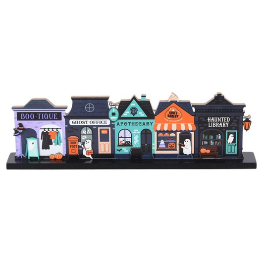 Spooky Street Halloween Wooden House Decoration