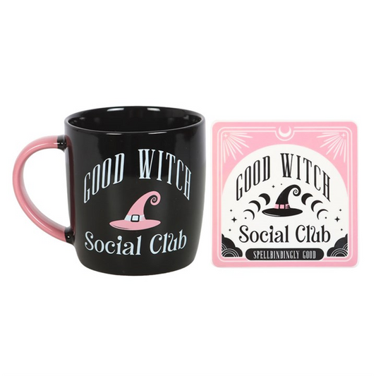 Good Witch Social Club Mug and Coaster Gift Set