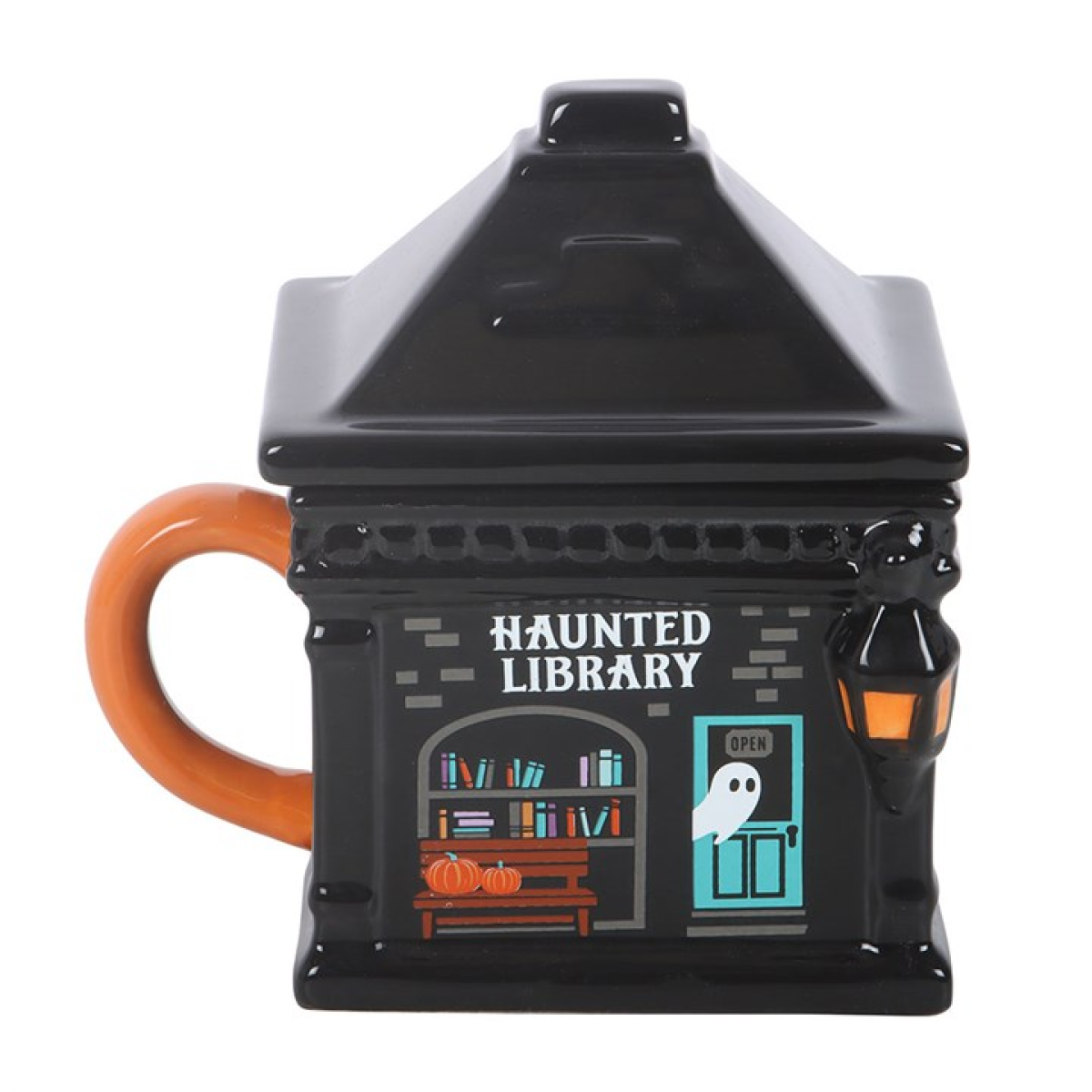 Haunted Library - Halloween Themed Lidded Mug