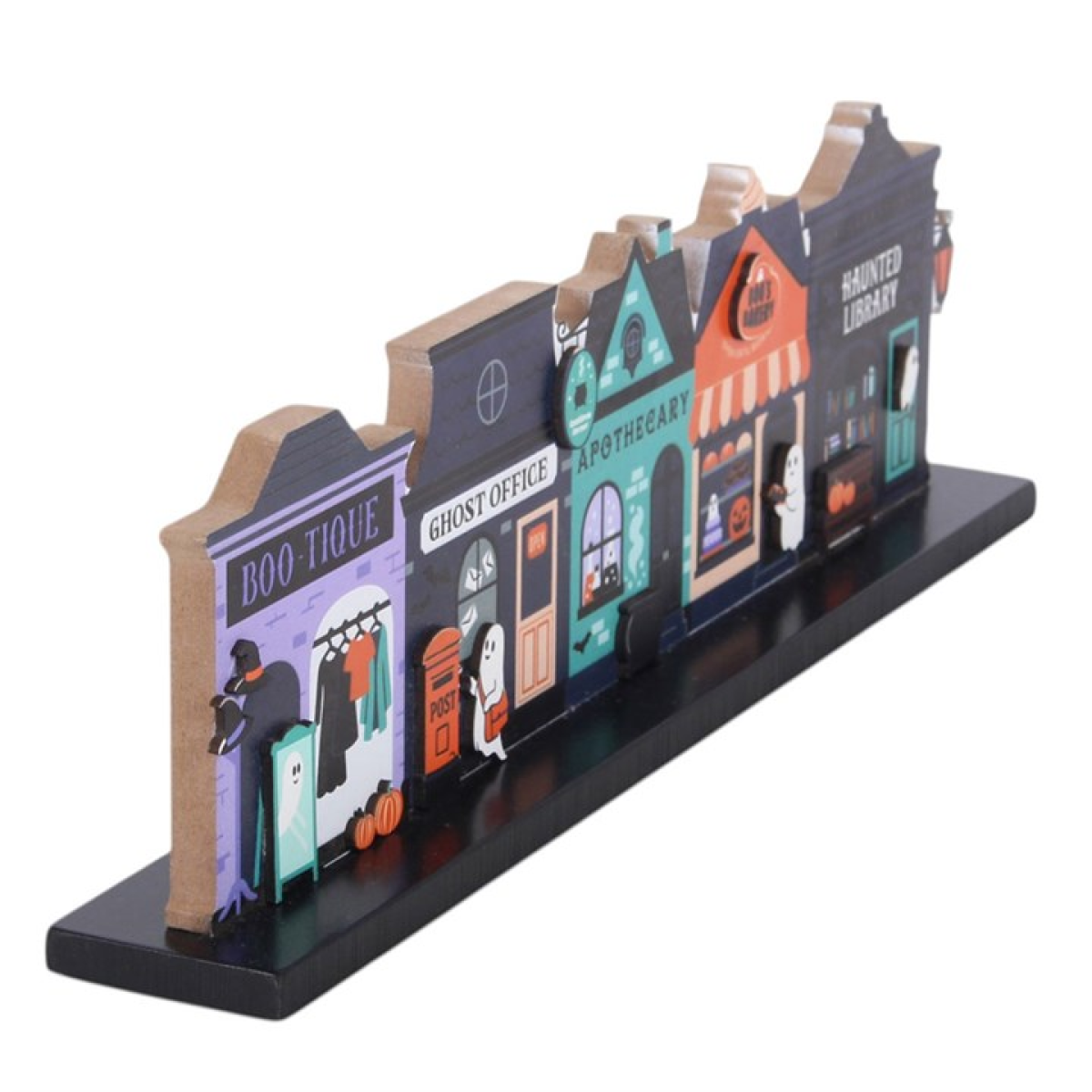 Spooky Street Halloween Wooden House Decoration