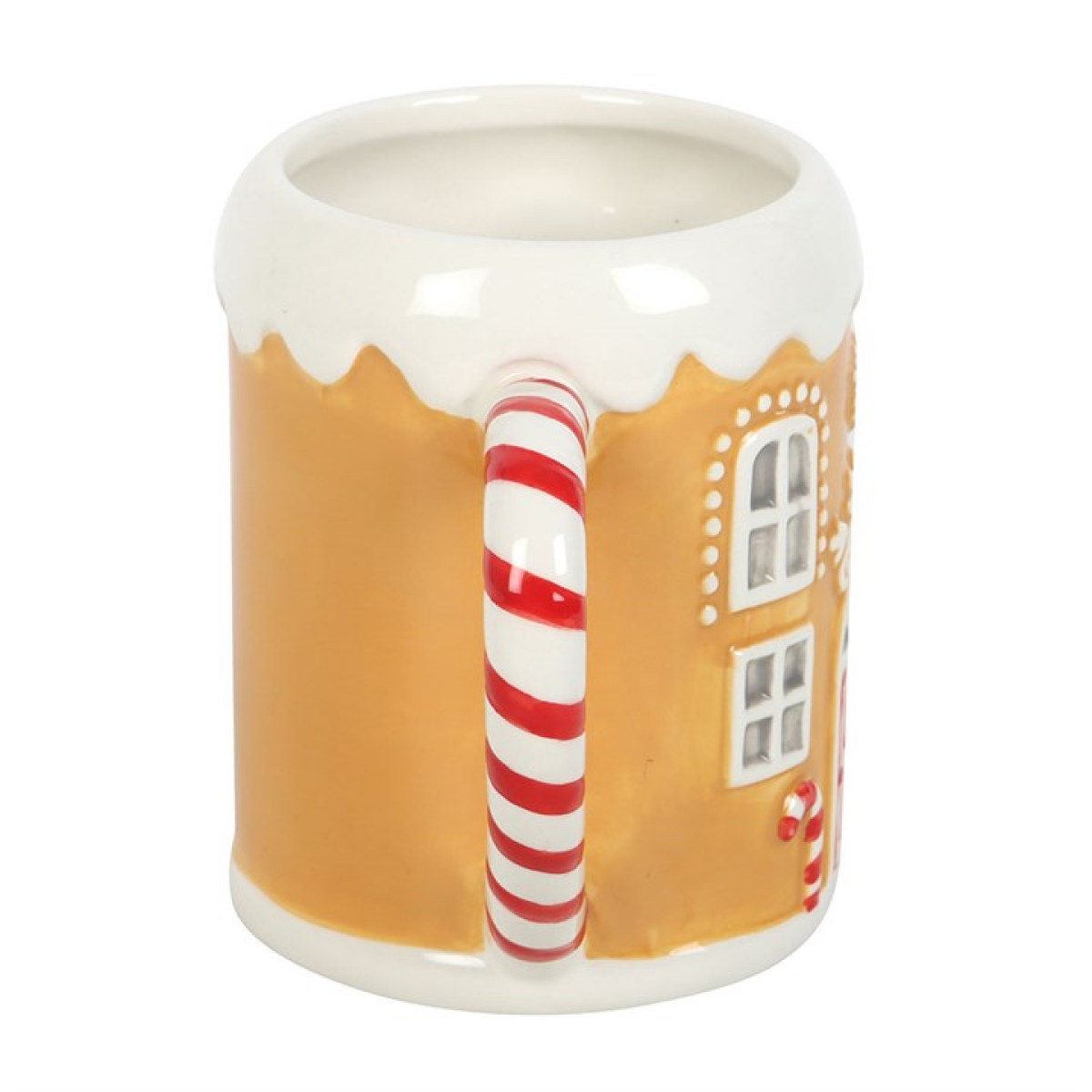 Candy Cane Ceramic Gingerbread House Mug - perfect for Christmas