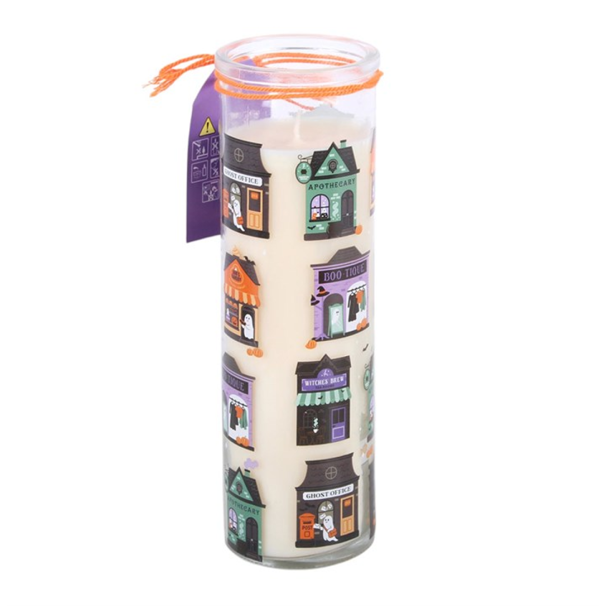 Spooky Street Halloween Pumpkin Cinnamon Roll Tube Candle