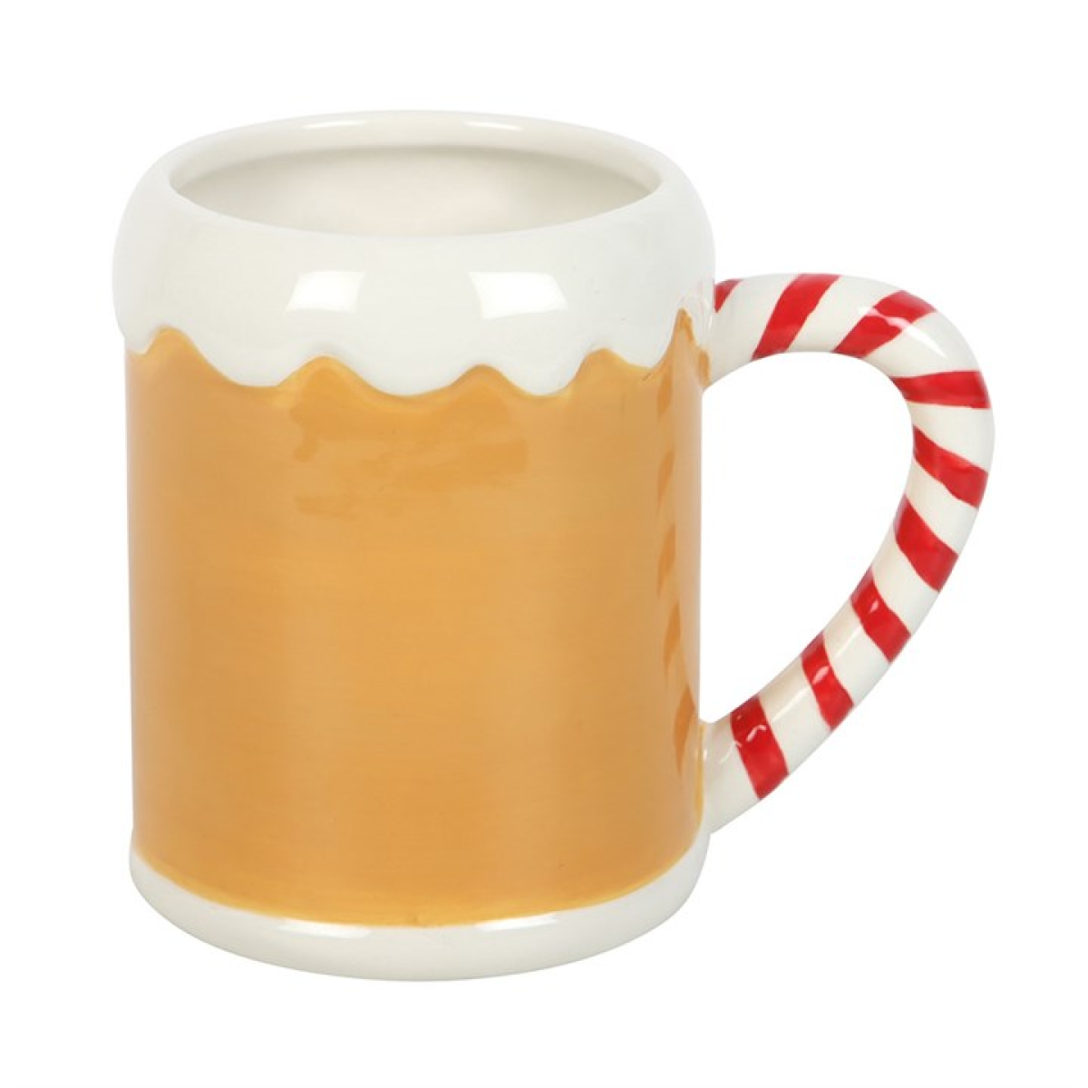 Candy Cane Ceramic Gingerbread House Mug - perfect for Christmas