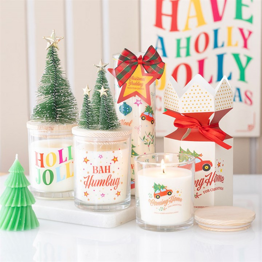 Bah Humbug Orange & Clove Glass Candle with Tree Decoration