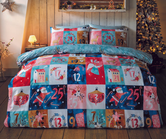 Christmas Advent Calendar Duvet Cover Set - Single, Double & King Available