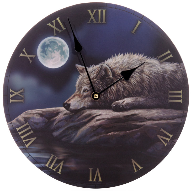 'Quiet Reflection' Wooden Wall Clock - A Lisa Parker Wolf Design