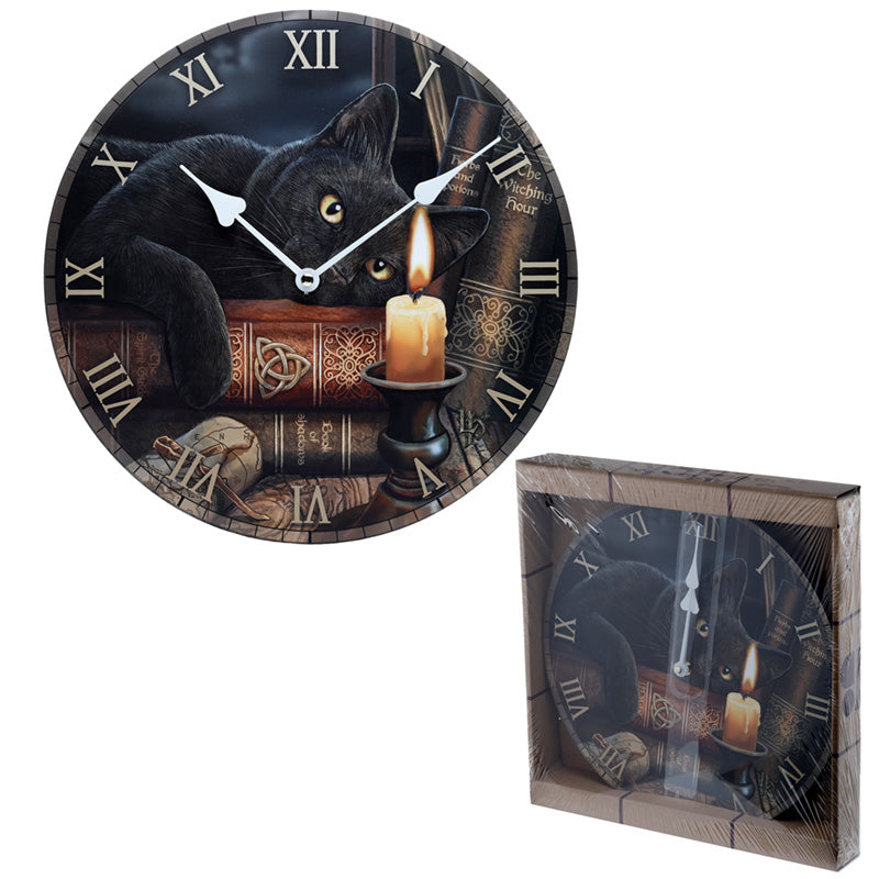 'Magical Witching' (Cat) Wooden Wall Clock - A Lisa Parker Design