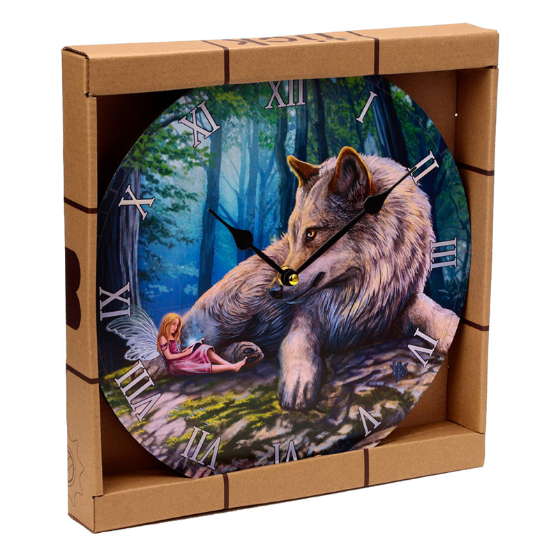 'Fairy Stories' Wooden Wall Clock - A Lisa Parker Wolf and Fairy Design