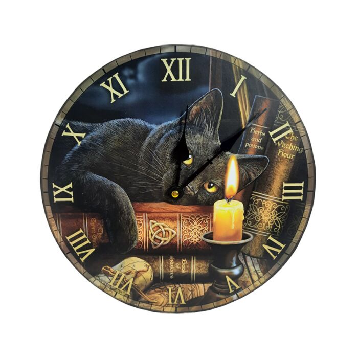 'Witching Hour' Wooden Wall Clock - A Lisa Parker Cat Design