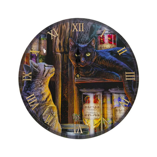 'Magical Emporium' Wooden Wall Clock - A Lisa Parker Cat Design