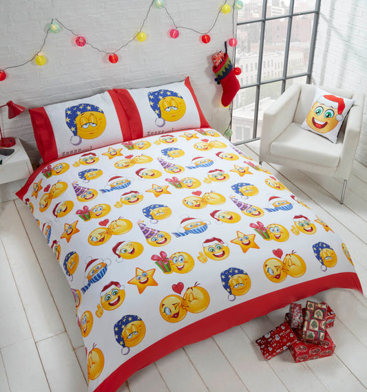 Christmas Icons (Emoji) Duvet Cover Set - Single, Double & King Available