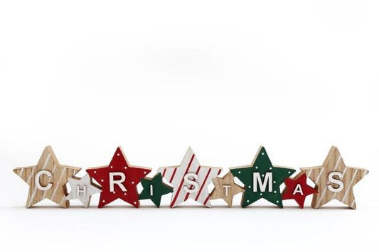 50cm Christmas Word Standing Star Decoration - UK Only