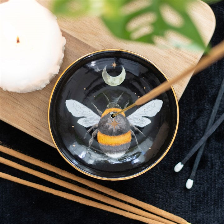 Dark Forest Bee Ceramic Incense Plate (Sticks or Cones)