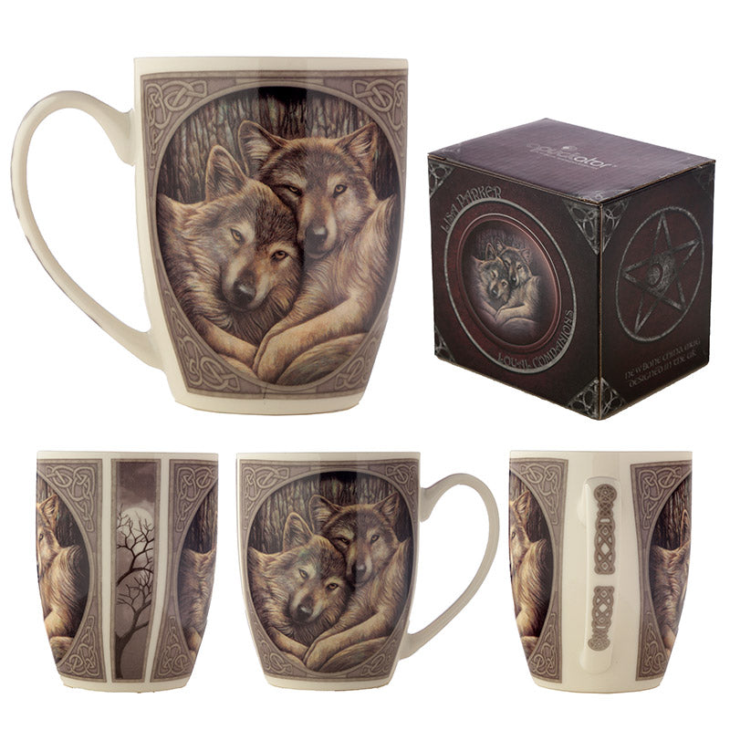 'Loyal Companions' - A Lisa Parker Wolf Design Porcelain Mug