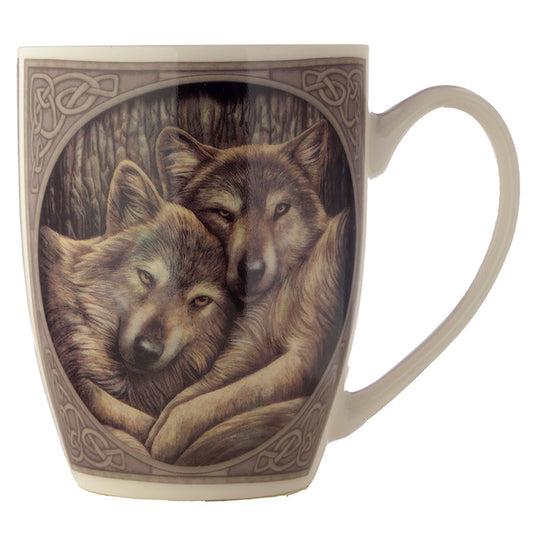 'Loyal Companions' - A Lisa Parker Wolf Design Porcelain Mug