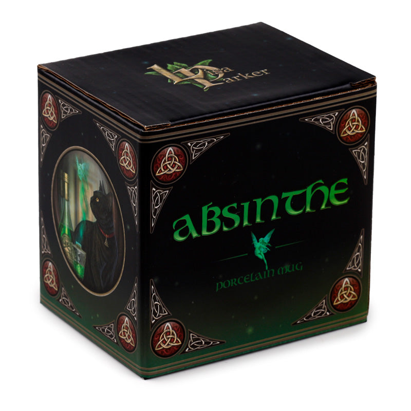 'Absinthe' - A Lisa Parker Cat (and Fairy) Design Porcelain Mug