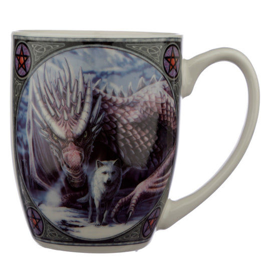 'Alliance' - A Lisa Parker Wolf and Dragon Design Porcelain Mug