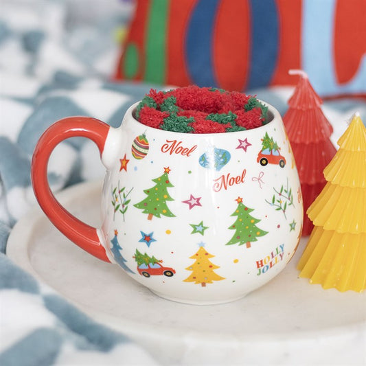 Nostalgic Christmas Print Mug and Socks Gift Set