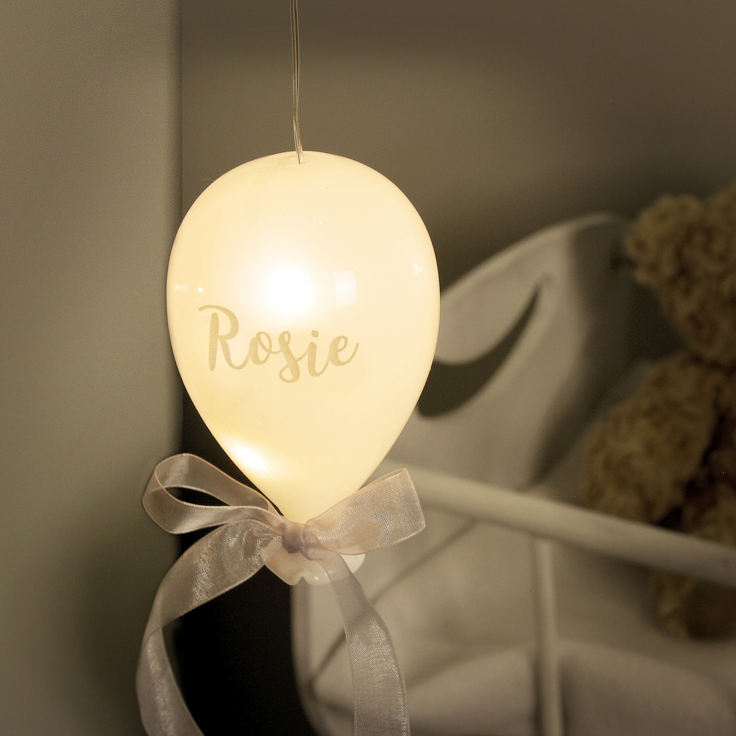 Personalised (NAME) LED Glass Balloon - Lovely Nightlight option