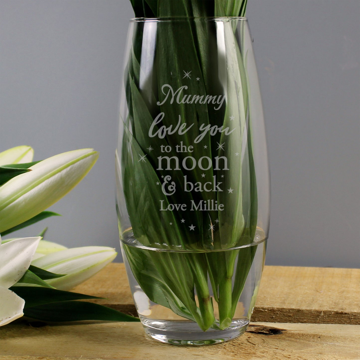 Personalised 'Love You To The Moon and Back' Bullet Vase