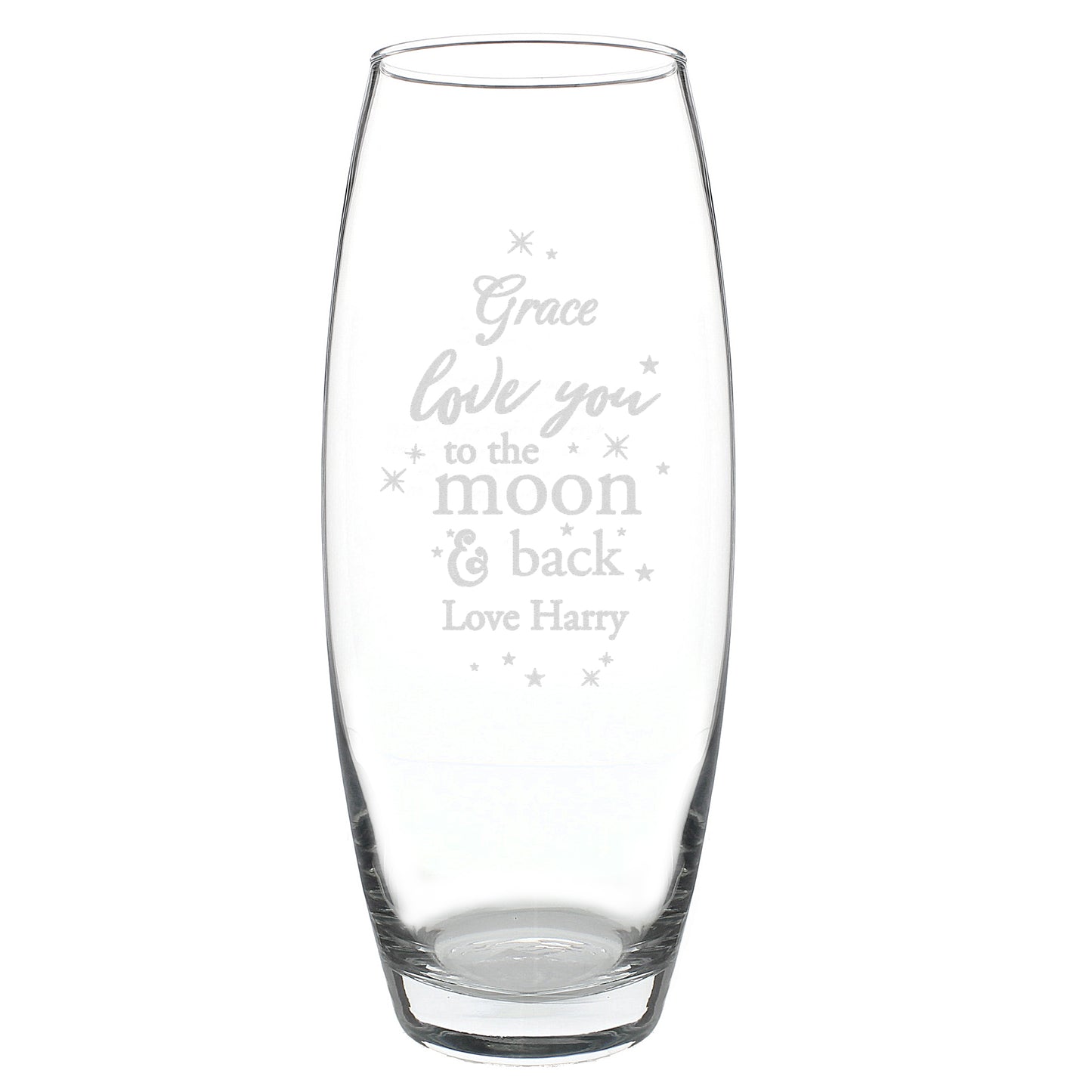 Personalised 'Love You To The Moon and Back' Bullet Vase