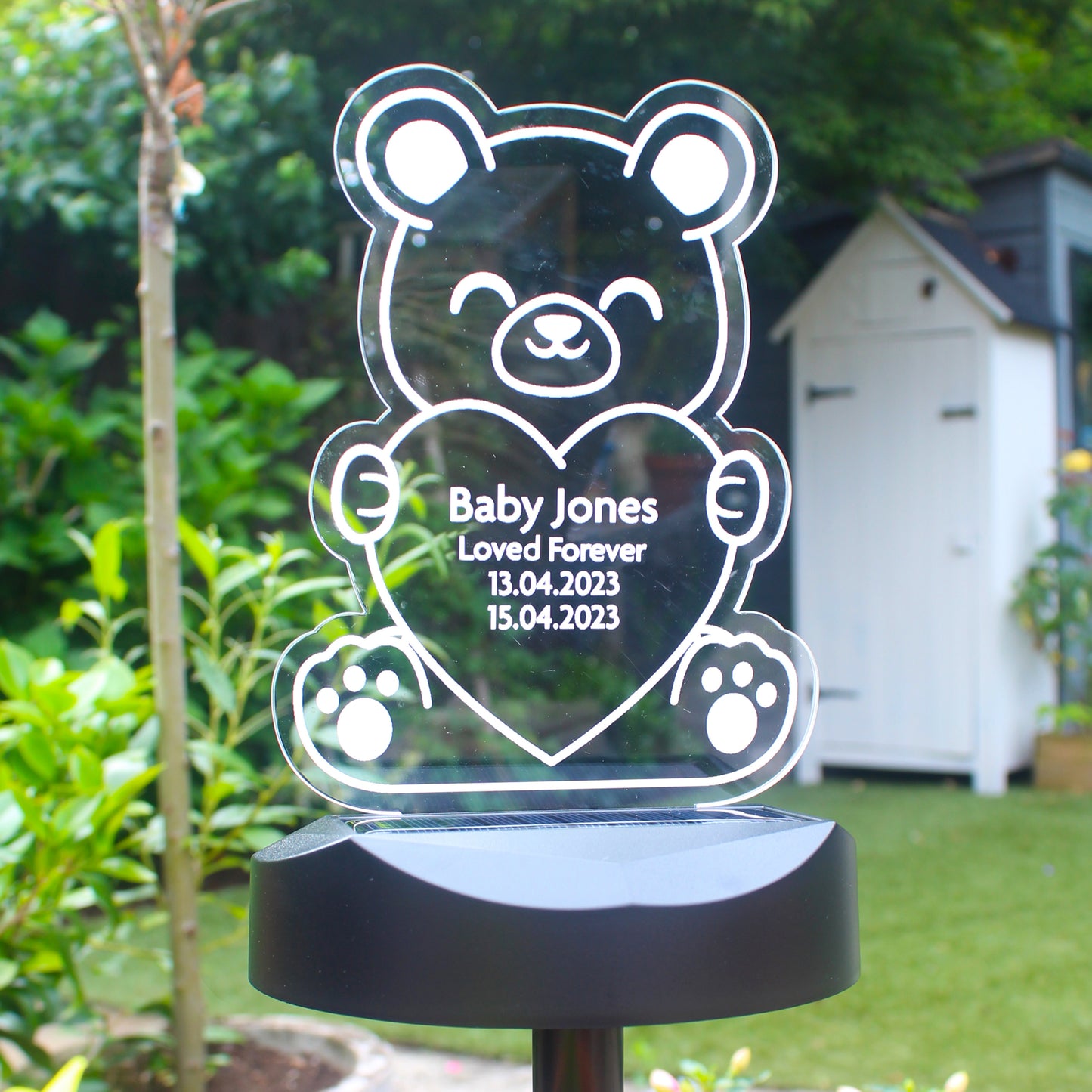 Personalised Teddy Bear Memorial Outdoor Solar Light