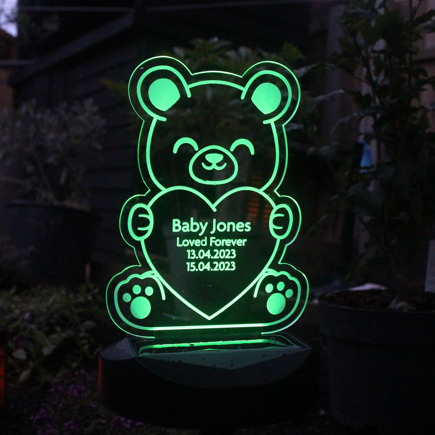 Personalised Teddy Bear Memorial Outdoor Solar Light