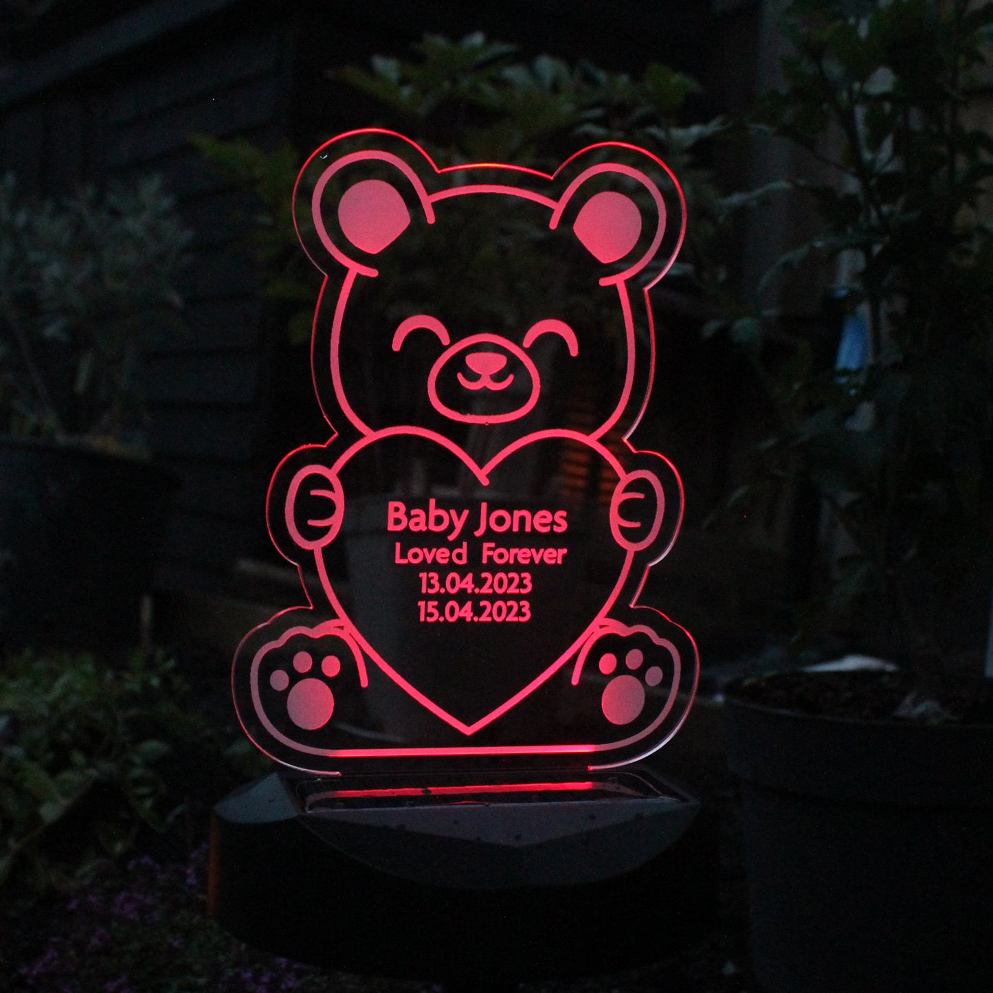 Personalised Teddy Bear Memorial Outdoor Solar Light