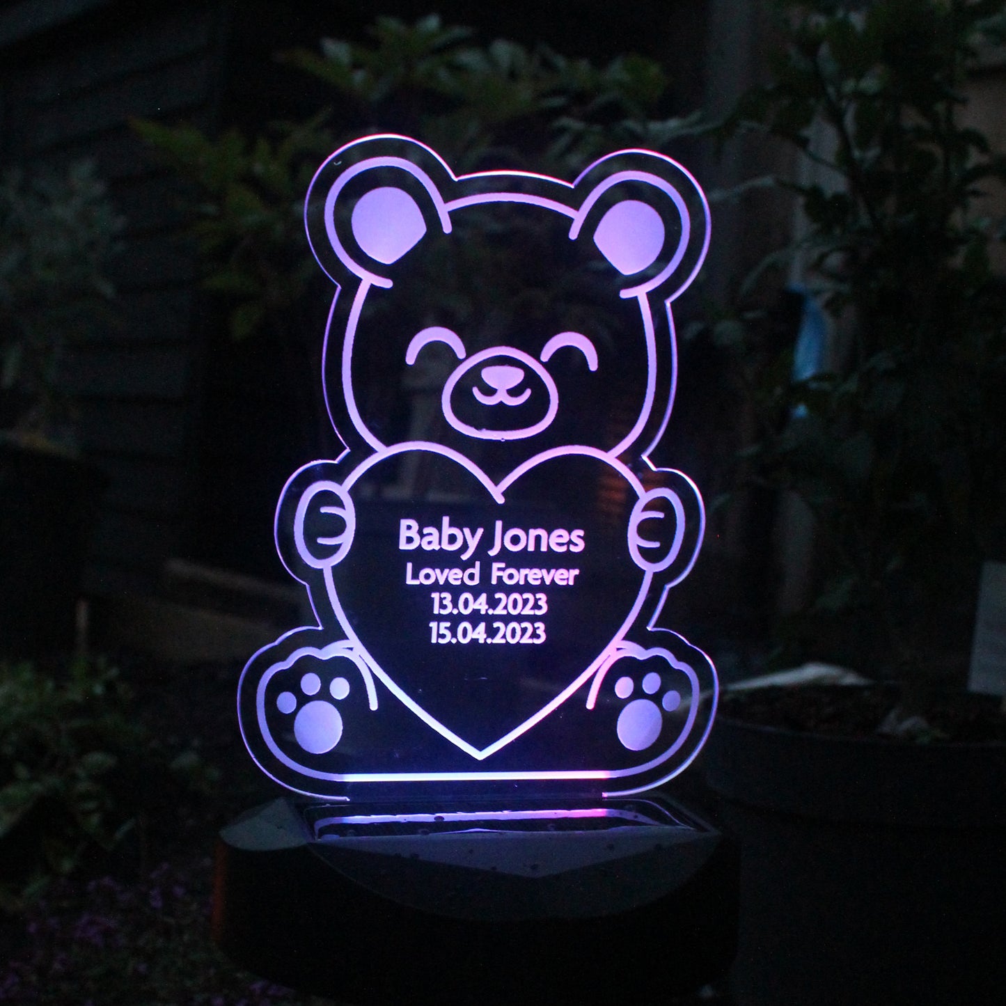 Personalised Teddy Bear Memorial Outdoor Solar Light