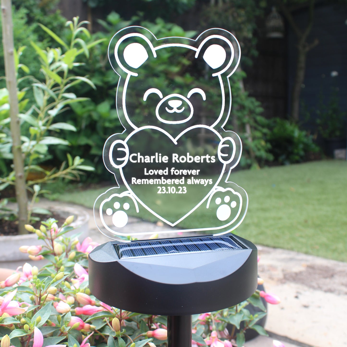 Personalised Teddy Bear Memorial Outdoor Solar Light