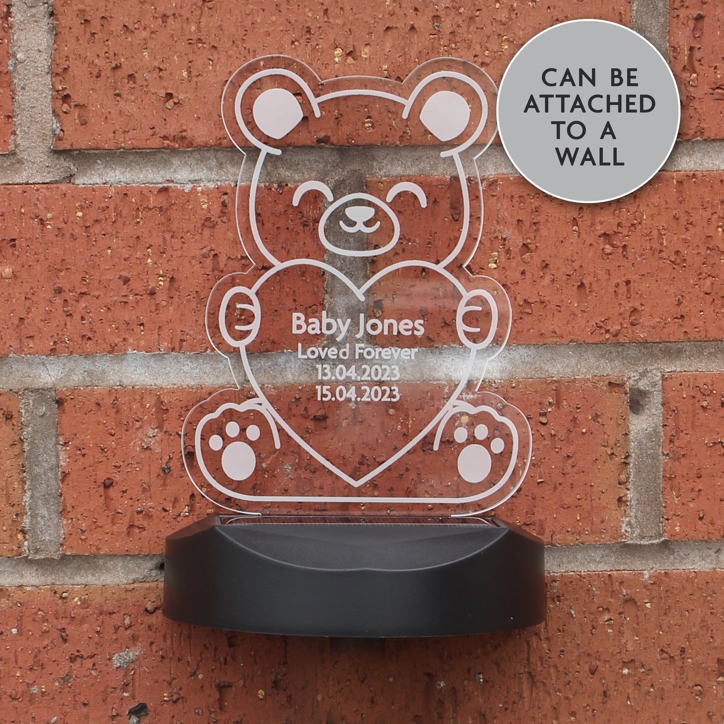 Personalised Teddy Bear Memorial Outdoor Solar Light