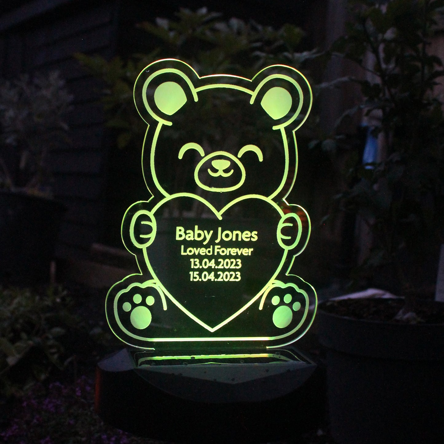 Personalised Teddy Bear Memorial Outdoor Solar Light