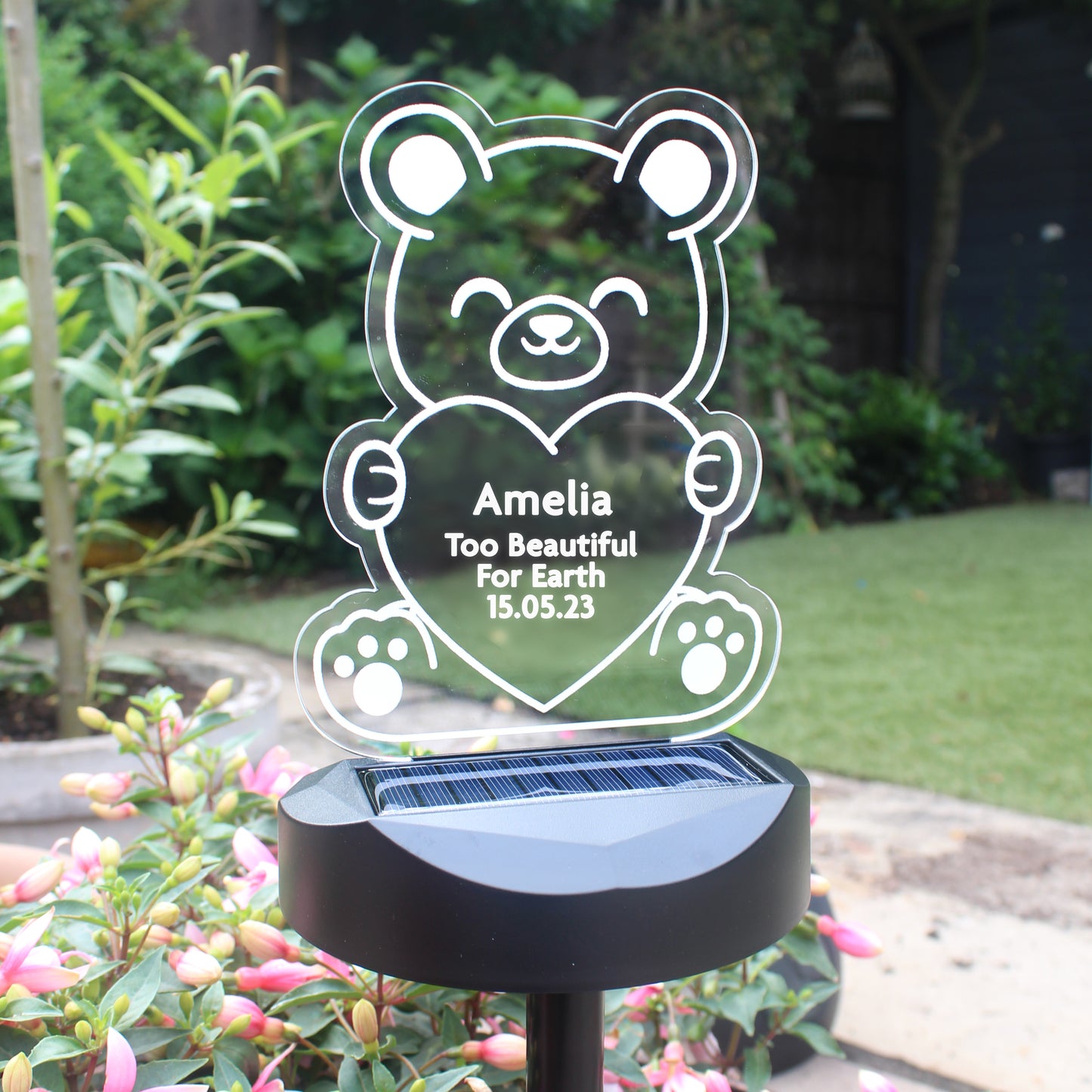 Personalised Teddy Bear Memorial Outdoor Solar Light