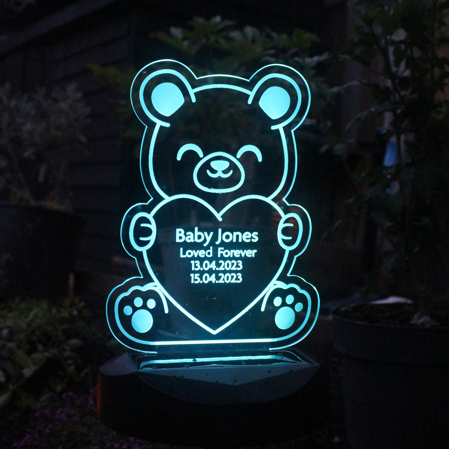 Personalised Teddy Bear Memorial Outdoor Solar Light