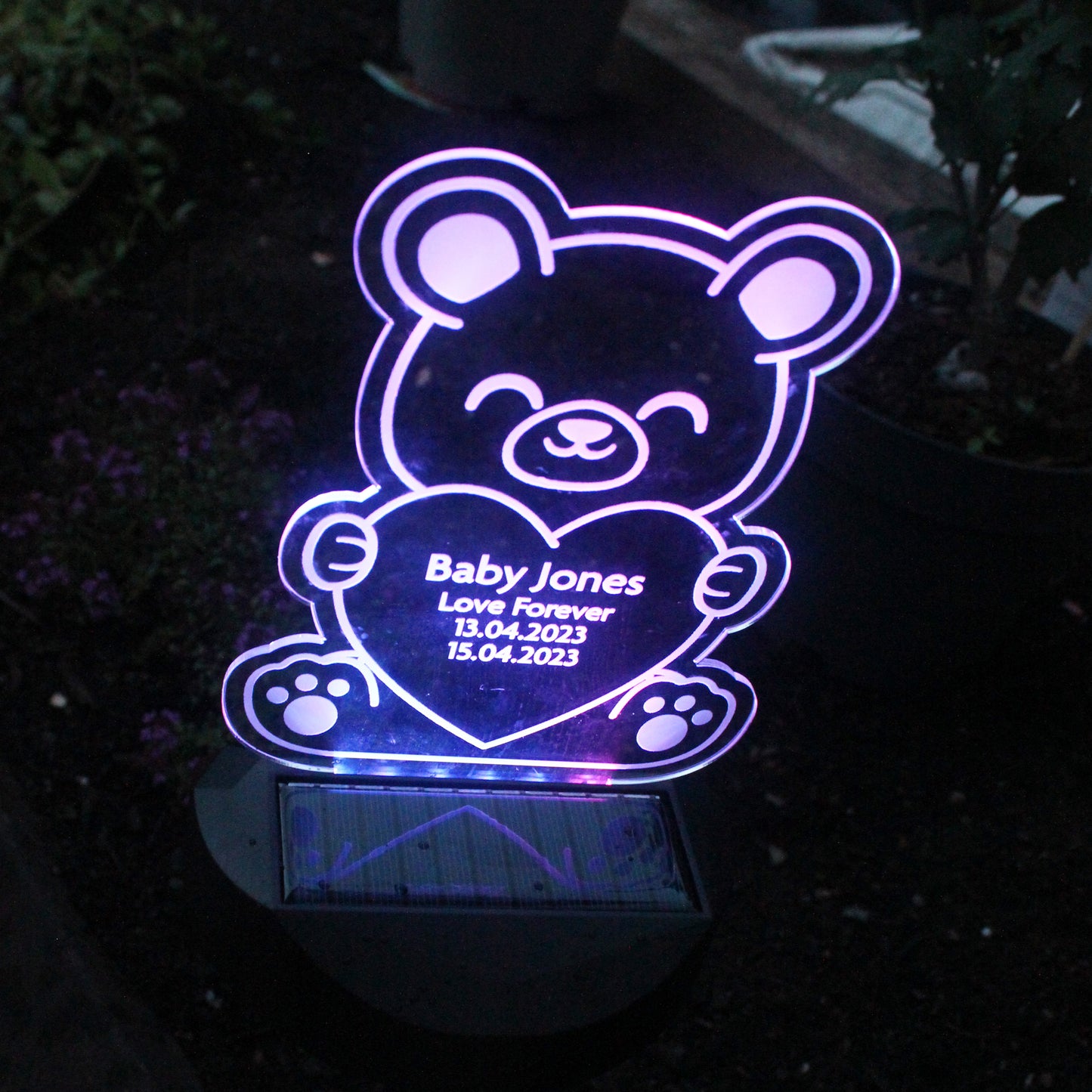 Personalised Teddy Bear Memorial Outdoor Solar Light