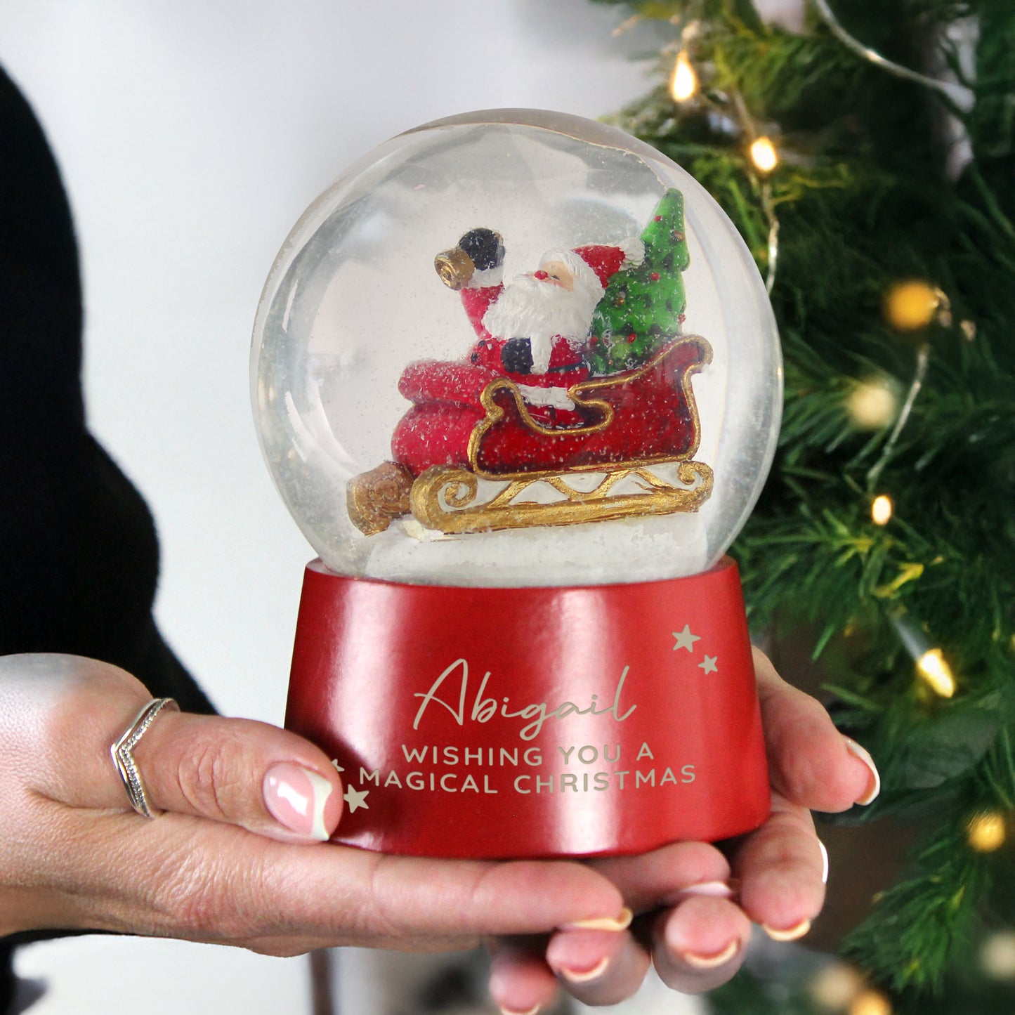 Personalised Musical Santa Christmas Snow Globe